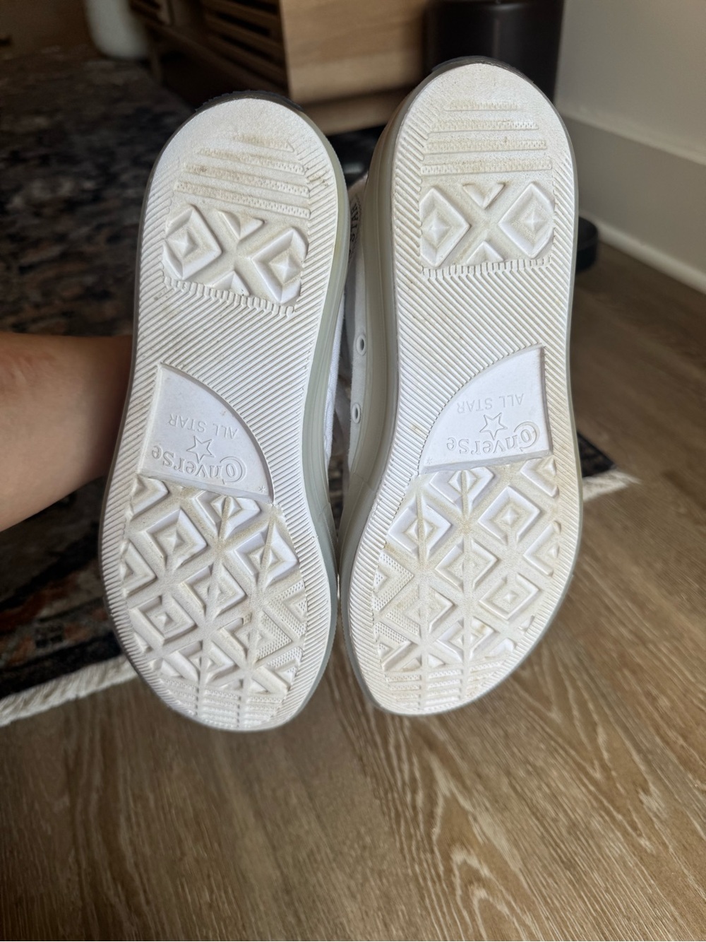 White High-Top Canvas Sneakers with Cream Sole - Women's Casual Lace-Up - Picture 5 of 5